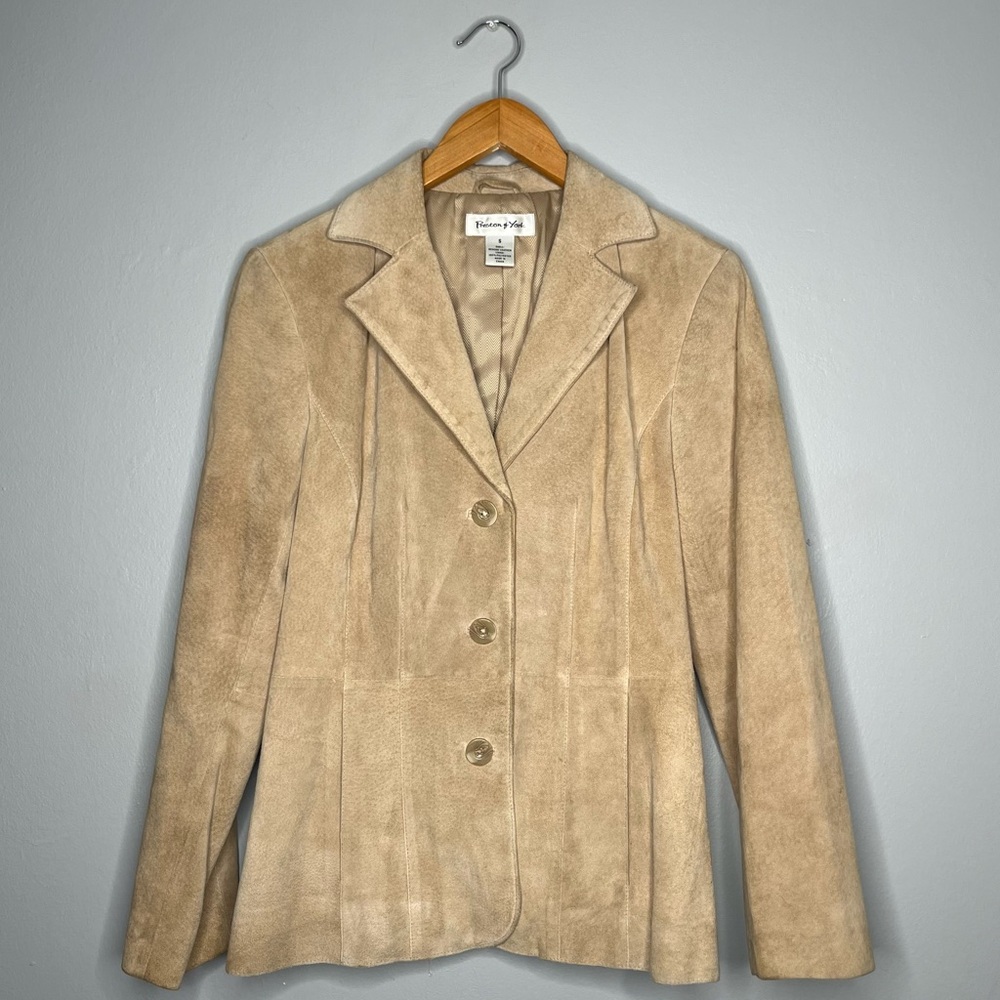 Preston & York Tan 100% Genuine Leather Blazer Jacket